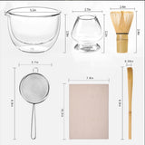 ZENRC Double Wall Glass Matcha Bowl Set of 6