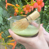 ZENRC Glass Matcha Bowl with Spout 400 ml 13.5 oz