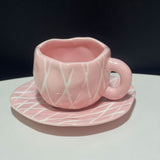 Creative Irregular 10 oz Coffee Mug and Saucer