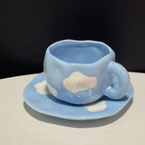 Creative Irregular 10 oz Coffee Mug and Saucer