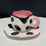 Creative Irregular 10 oz Coffee Mug and Saucer
