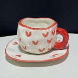 Creative Irregular 10 oz Coffee Mug and Saucer