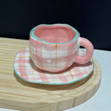 Creative Irregular 10 oz Coffee Mug and Saucer