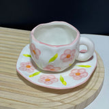 Creative Irregular 10 oz Coffee Mug and Saucer