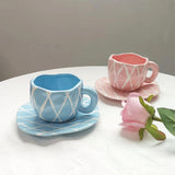 Creative Irregular 10 oz Coffee Mug and Saucer