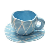 Creative Irregular 10 oz Coffee Mug and Saucer
