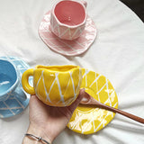 Creative Irregular 10 oz Coffee Mug and Saucer