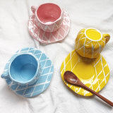 Creative Irregular 10 oz Coffee Mug and Saucer