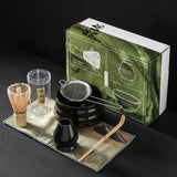 black matcha bowl set