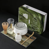 white matcha bowl set